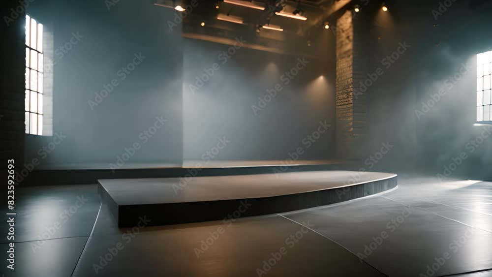 Poster stage with illuminated lights generative ai