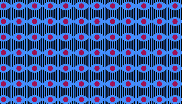 Minimal Geometric Seamless Patterns with Abstract Shapes in Modern Style