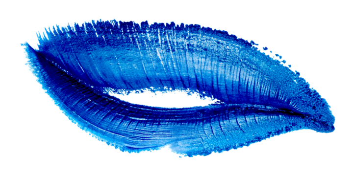 brushstrokes lipstick Blue paint in watercolor isolated against a white background, transparent PNG. Brush stroke. Drawing, paint, grunge, ink - Powered by Adobe