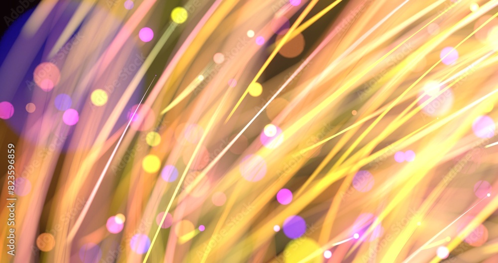 Poster image of colorful light trails with motion blur effect