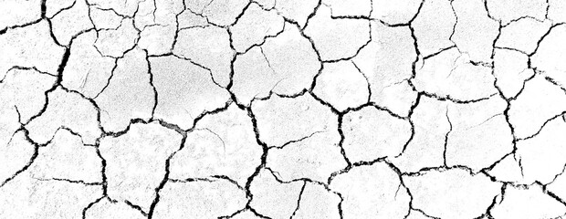 Texture soil dry crack background pattern of drought lack of water of nature white black old broken.