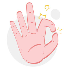 ok hand gesture illustration