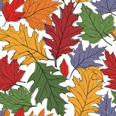 seamless pattern with autumn leaves