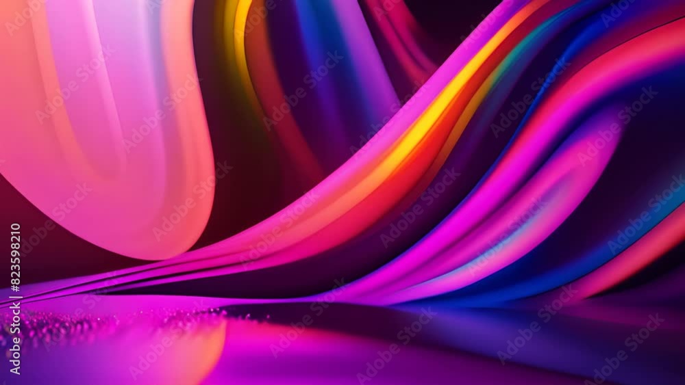 Poster vibrant abstract background with colorful lines and shapes generative ai
