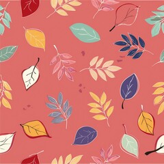 seamless pattern with autumn leaves