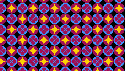 Minimal Geometric Seamless Patterns with Abstract Shapes in Modern Style