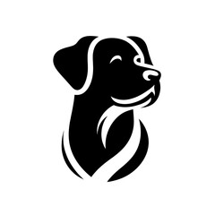 Obraz premium Minimalist dog logo silhouette on white background