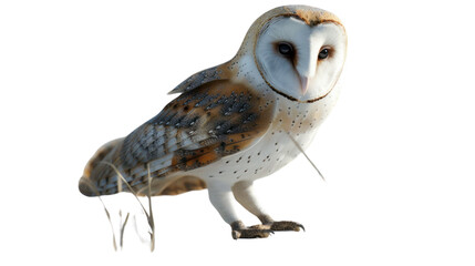 Barn owl On a white background