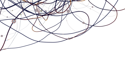 Multi color connected lines and dots network 3d illustration