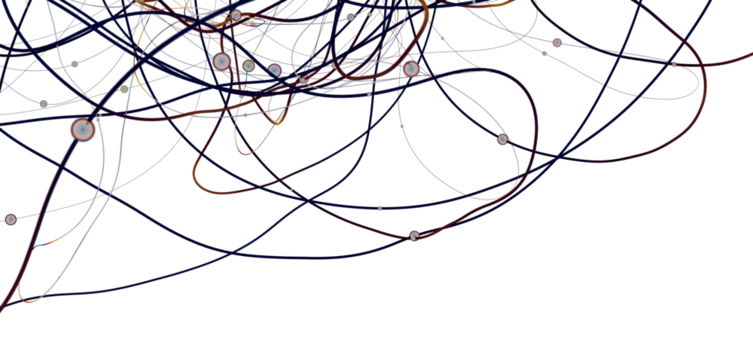 Multi color connected lines and dots network 3d illustration