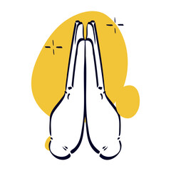 thank you hand gesture illustration