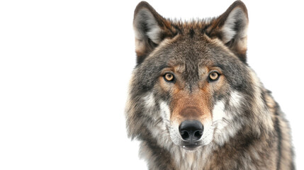 Fototapeta premium Gray wolf on a white background