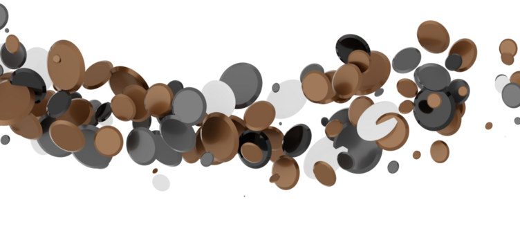  Colorful assorted confetti with serpentine on white