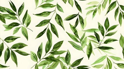 Fototapeta premium Green Leaf Pattern Backdrop with Organic Botanical Foliage Texture for Natural Themed Designs