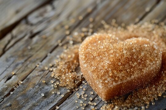 Natural Brown Sugar with a Heart Shape