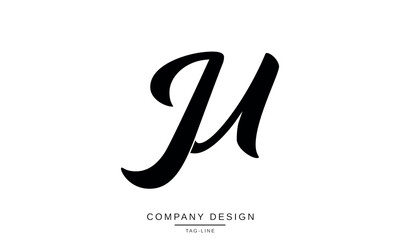 JU, UJ Abstract Letters Logo Monogram Design Font Icon Vector Symbol Initials