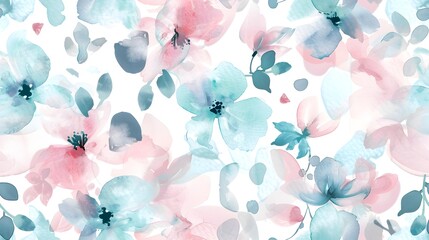 Delicate Floral Watercolor Backdrop with Soft Pastel Colors