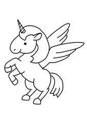 ペガサス　ユニコーン　塗り絵　無色　
Pegasus Unicorn coloring colorless