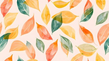 Obraz premium Vibrant Autumn Foliage Backdrop with Diverse Colored Leaves