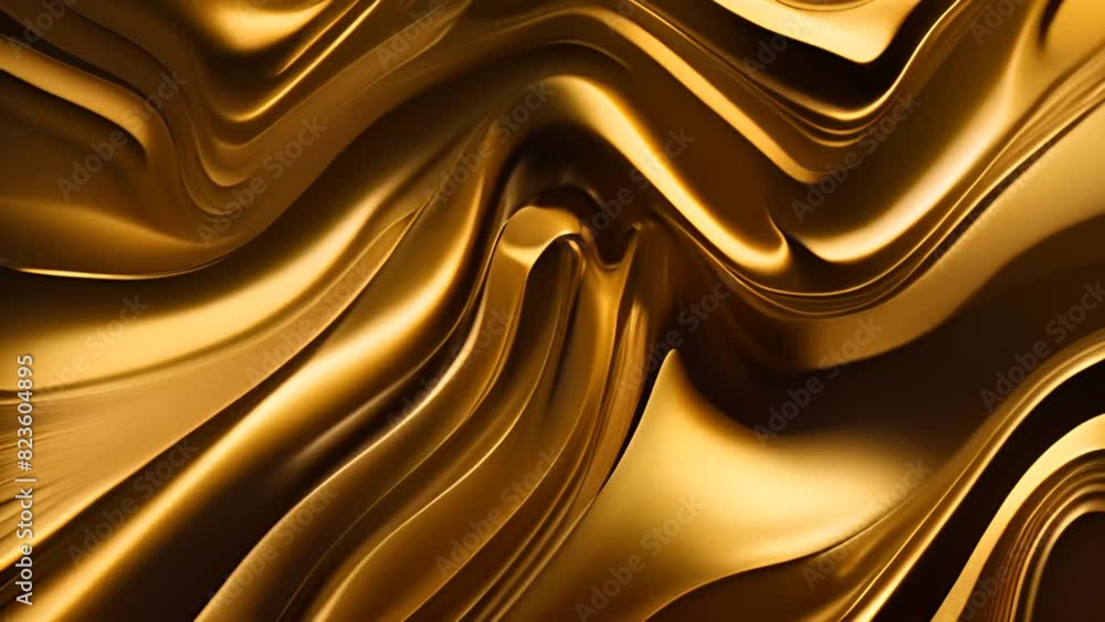 Poster shimmering gold background with wavy lines generative ai