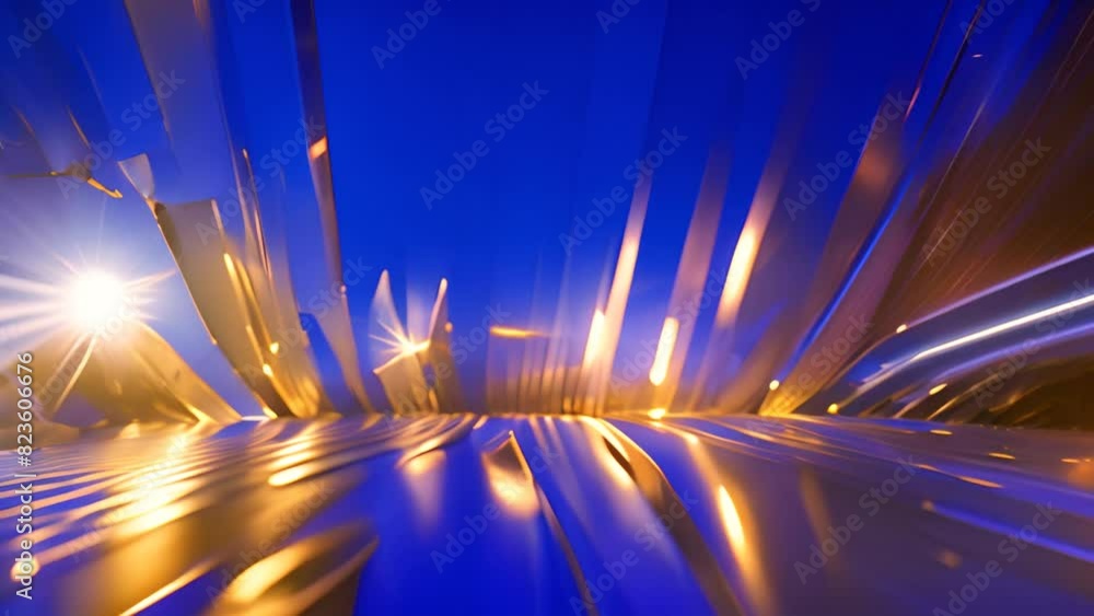 Poster abstract blue and yellow background with lines generative ai