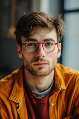 Portrait of a modern young man in spectacles