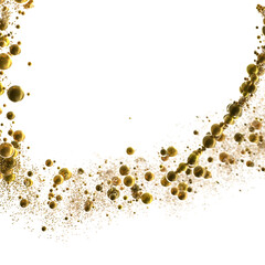 Euphoric Eruption: Magnificent 3D Illustration Showcasing Bursting gold Confetti PNG