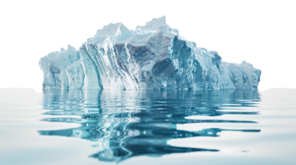 Icebergs, hidden dangers and global warming On a white background