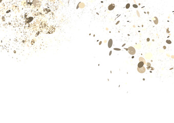 Radiant Revelry: Enthralling 3D Illustration of Shining gold Confetti PNG