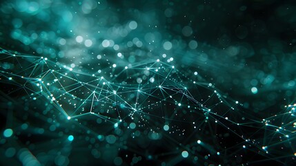 Obraz premium Abstract digital network background with glowing connections and dots, representing data exchange, technology, and futuristic communication.