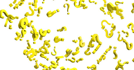 question marks, original 3d rendering