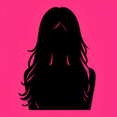 Silent Elegance: Silhouette of a Long-Haired Woman on a Dynamic Background