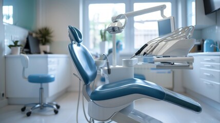 Modern and Clean Dental Clinic Interior with Advanced Equipment