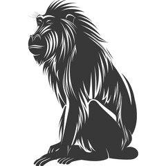 Obraz premium Silhouette Mandrill animal black color only