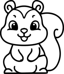 a cute little happy squirrel sticker art
