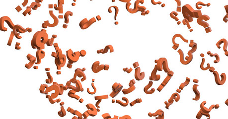 Infinite question marks, original 3d rendering