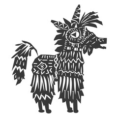 Obraz premium Silhouette mexican pinata black color only