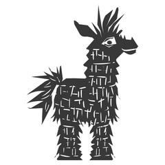Silhouette mexican pinata black color only