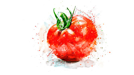 watercolor_tomato_on_white_background
