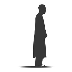 Silhouette muslim man black color only