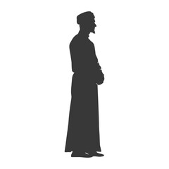 Silhouette muslim man black color only
