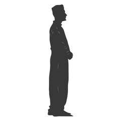 Silhouette muslim man black color only