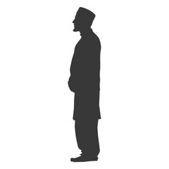 Silhouette muslim man black color only