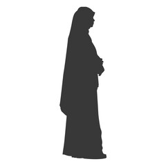 Silhouette muslim woman black color only