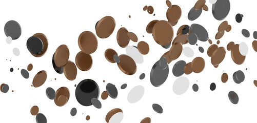Multicolor confetti abstract background with a lot of falling pieces, isolated on a white background. Festive decorative tinsel element for design