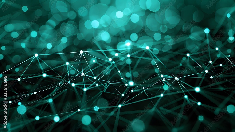 Poster abstract network background with interconnected lines and nodes, representing digital communication 