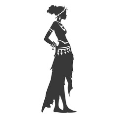 Silhouette native African tribe woman black color only