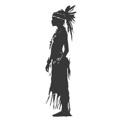 Silhouette native African tribe woman black color only