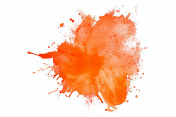 Orange watercolor blot isolated on a white background. AI generative