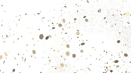 Gilded Festivity: Brilliant 3D Illustration Showcasing a Shower of gold Confetti PNG